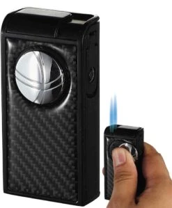 Visol Infinity Double Torch Carbon Fiber Black Cigar Lighter -Elighters Shop visol infinity double torch carbon fiber black cigar lighter 54