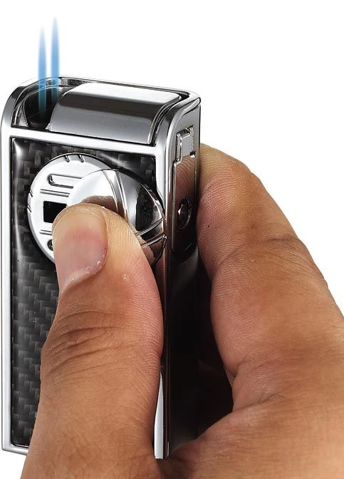 Visol Infinity Double Torch Carbon Fiber Chrome Cigar Lighter 4 Visol Infinity Double Torch Carbon Fiber Chrome Cigar Lighter - Image 2