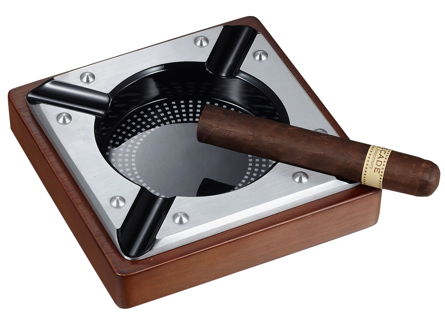 Visol Iris Metal And Wood Cigar Ashtray 3 Visol Iris Metal And Wood Cigar Ashtray