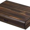 Visol Jerrod Exotic Ebony Cigar Humidor Gift Set With Case And Cutter