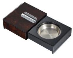 Visol Loki Sliding Ashtray With Removable Ashtray And Compartments - Burl Wood