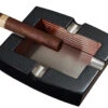 Visol Seine Carbon Fiber Patterned Square Wooden Cigar Ashtray