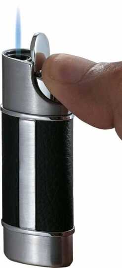 Visol Piccolo Leather And Brushed Chrome Torch Flame Lighter 11 Visol Piccolo Leather And Brushed Chrome Torch Flame Lighter -Elighters Shop visol piccolo leather and brushed chrome torch flame lighter 55