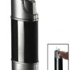 Visol Piccolo Leather And Brushed Chrome Torch Flame Lighter