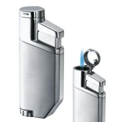 Visol Portofino Satin Silver Jet Flame Cigar Lighter