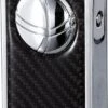 Visol Infinity Double Torch Carbon Fiber Chrome Cigar Lighter