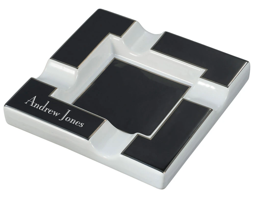 Visol Renner White & Black Ceramic Cigar Ashtray 3 Visol Renner White & Black Ceramic Cigar Ashtray