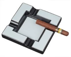Visol Renner White & Gunmetal Ceramic Cigar Ashtray