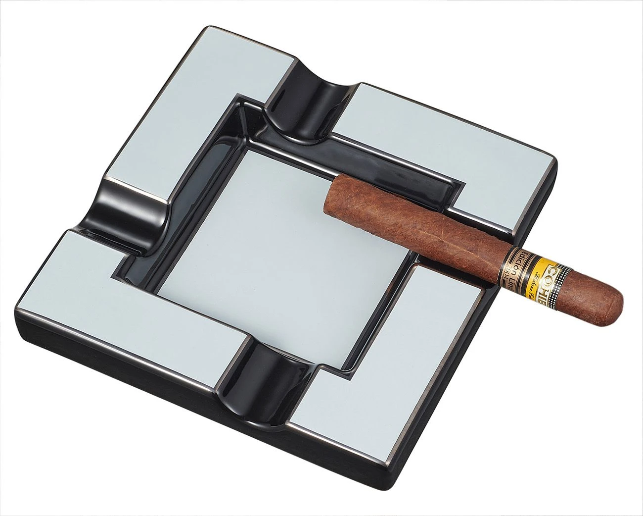 Visol Renner White & Gunmetal Ceramic Cigar Ashtray 3 Visol Renner White & Gunmetal Ceramic Cigar Ashtray