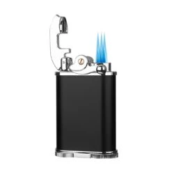 Visol Retro Triple Flame Cigar Lighter - Black & Chrome -Elighters Shop visol retro triple flame cigar lighter black chrome 70