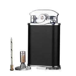 Visol Retro Triple Flame Cigar Lighter - Black & Chrome -Elighters Shop visol retro triple flame cigar lighter black chrome 72