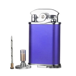 Visol Retro Triple Flame Cigar Lighter - Purple & Chrome