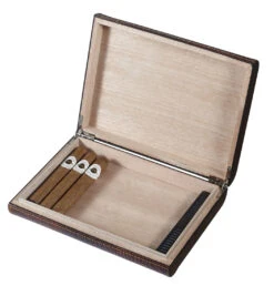 Visol Sobek Brown Leather Desktop Humidor - Holds 10 Cigars