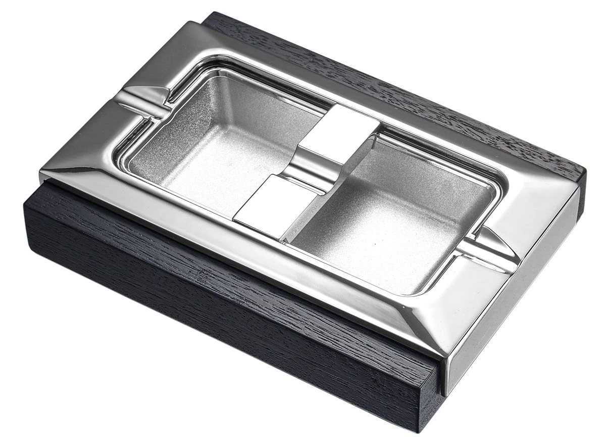 Visol Stadium Dard Wood And Metal Rectangular Cigar Ashtray 4 Visol Stadium Dard Wood And Metal Rectangular Cigar Ashtray - Image 2