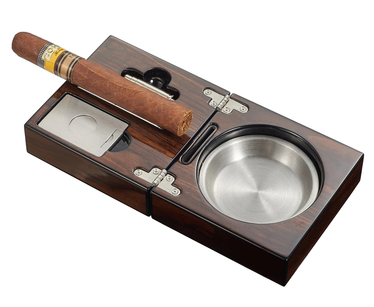 Visol Tamal Polished Walnut Travel Cigar Ashtray Kit 4 Visol Tamal Polished Walnut Travel Cigar Ashtray Kit - Image 2