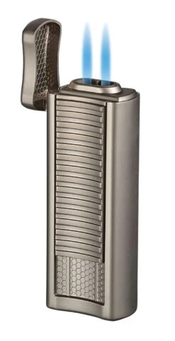 Visol Tiger Double Flame Cigar Lighter - Gunmetal 7 Visol Tiger Double Flame Cigar Lighter - Gunmetal -Elighters Shop visol tiger double flame cigar lighter black 150