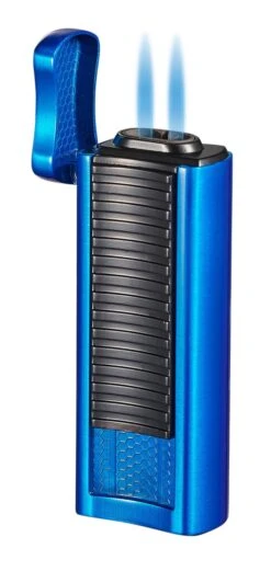 Visol Tiger Double Flame Cigar Lighter - Blue -Elighters Shop visol tiger double flame cigar lighter blue 77