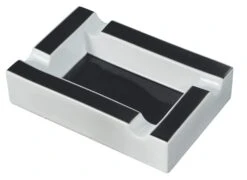 Visol Wesley Black And White Rectangular Cigar Ceramic Ashtray