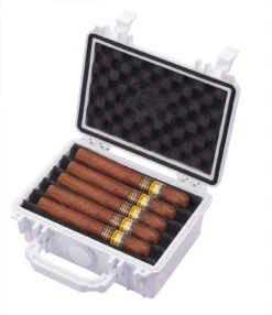 Visol Rider Hard WhitePlastic Travel Humidor - 15 Cigars