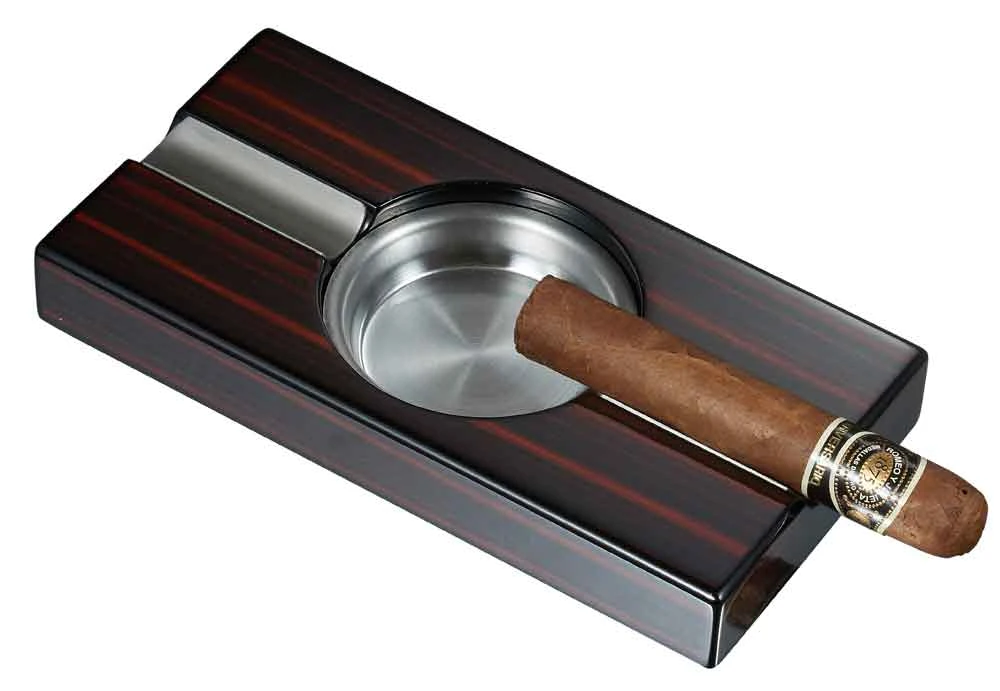 Visol Windsor Ebony Macassar Wooden Cigar Ashtray 3 Visol Windsor Ebony Macassar Wooden Cigar Ashtray