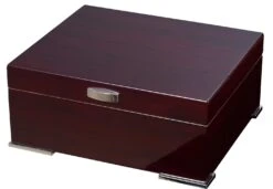 Visol Xander Burgundy Wood Humidor Gift Set With Case And Cutter