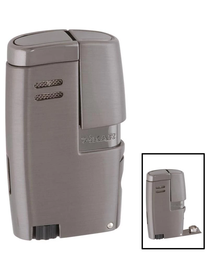 Xikar Vitara Double Torch Flame Gunmetal Cigar Lighter 3 Xikar Vitara Double Torch Flame Gunmetal Cigar Lighter