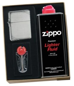 Zippo 1935Brushed Chrome Lighter Gift Kit - Ships By Ground Only