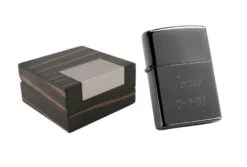 Zippo Black Ice Lighter & Visol Kadar Wooden Case Gift Set