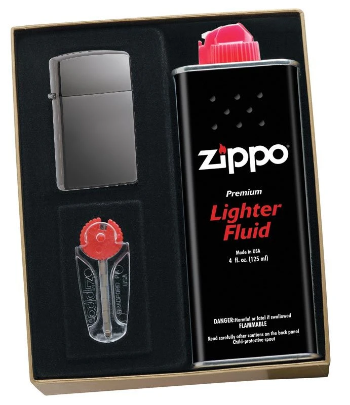 Zippo Black Ice Slim Lighter Gift Kit - Ships By Ground Only 3 Zippo Black Ice Slim Lighter Gift Kit - Ships By Ground Only