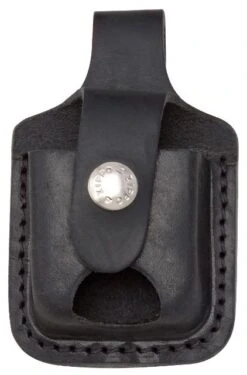 Zippo Black Leather Lighter Pouch With Thumb Notch