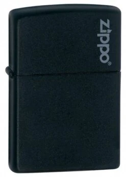 Zippo Black Matte Lighter With Zippo Logo