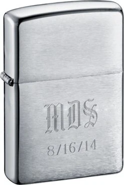 Zippo Brushed Chrome Armor Personalized Lighter - Free Engraving