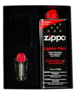 Zippo Lighter Gift Set Upgrade (Ships Ground) 5 Zippo Lighter Gift Set Upgrade (Ships Ground) -Elighters Shop zippo lighter gift kit with 4oz lighter fluid 6 flint dispenser and no lighter ships ground only 81