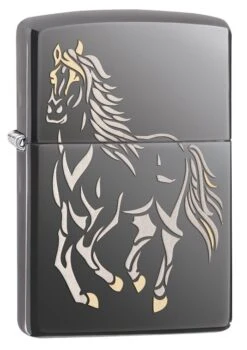 Zippo Running Horse Black Ice Windproof Lighter
