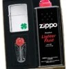 Zippo Shamrock Polished Chrome Lighter Gift Kit - Ships By Ground Only 1 Zippo Shamrock Polished Chrome Lighter Gift Kit - Ships By Ground Only -Elighters Shop zippo shamrock polished chrome lighter gift kit 43