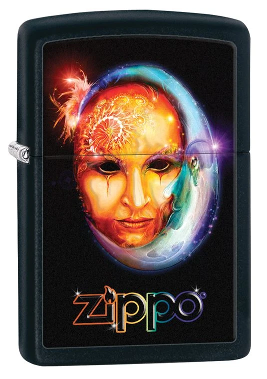 Zippo Venetian Mask Black Matte Windproof Lighter 3 Zippo Venetian Mask Black Matte Windproof Lighter