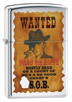 Zippo Wanted Poster High Polish Chrome Lighter