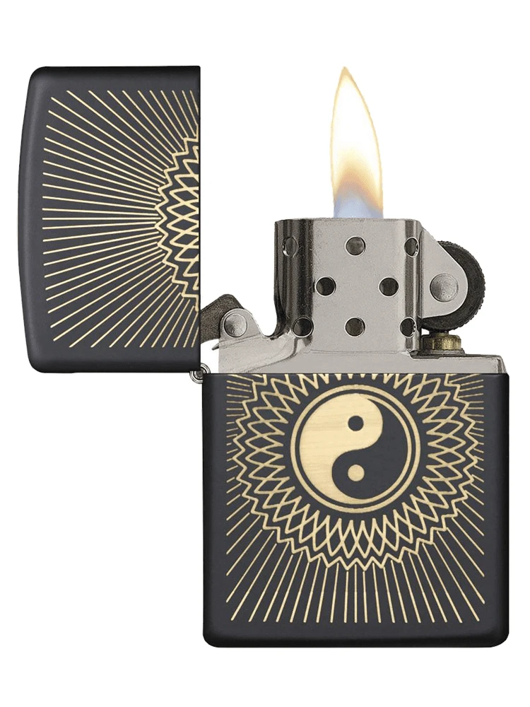 Zippo Yin & Yang Laser Engraved On Black Matte Lighter 3 Zippo Yin & Yang Laser Engraved On Black Matte Lighter