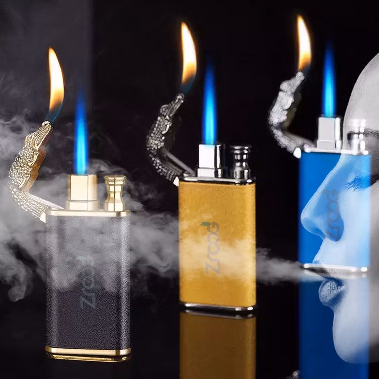 Elighters Shop -Elighters Shop Magic Double Flames Lighter Luminous Cigar Torch Lighters Windproof and Waterproof Unusual Creative Metal Gifts for Men 1