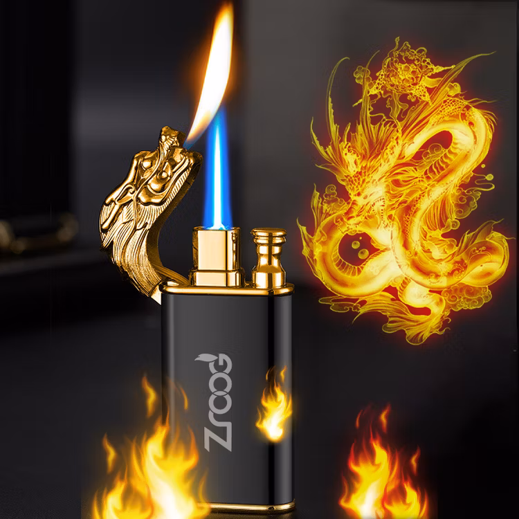 Elighters Shop -Elighters Shop Magic Double Flames Lighter Luminous Cigar Torch Lighters Windproof and Waterproof Unusual Creative Metal Gifts for Men